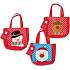 Christmas fabric bag Santa Claus, snowman and reindeer 20 x 8 x 19,5 cm