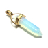 Opalit Pendulum hexagonal gold pendant synthetic stone 41 x 13 mm, hand carved, stone of wishes and hope