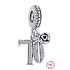 Charm Sterling silver 925 70 anniversary, rose pendant on bracelet