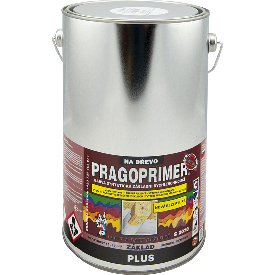 Pragoprimer Plus S 2070 base paint for wood, 0100 white, 4 l
