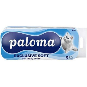 Paloma Exclusive Soft White 3-ply toilet paper, 10 rolls, 12.98 m roll