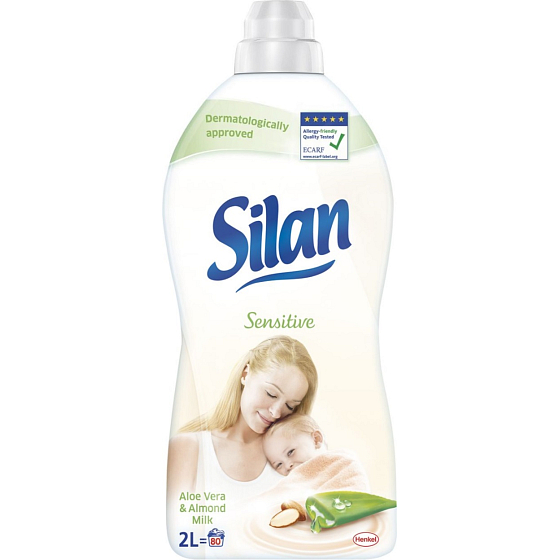 Silan Sensitive Aloe Vera & Almond Milk softener for sensitive skin 80 doses 2 l