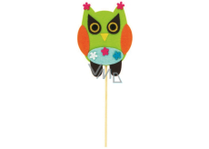 Felt owl with flowers recess 9 cm + skewers