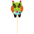 Felt owl with flowers pick 9 cm + skewer