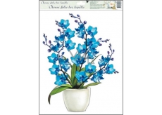 Window foil without orchid glue blue 42 x 30 cm