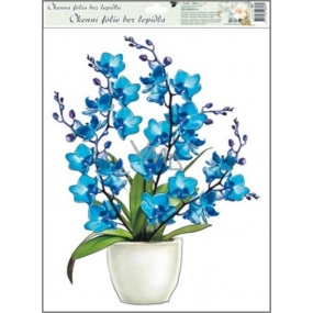 Window foil without orchid glue blue 42 x 30 cm