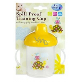 First Steps Patchwork Training Cup 6+ Mug with Two Handles Yellow Turtle 236 ml