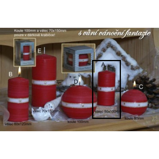 Lima Aura Christmas Fantasy Scented Candle Red Cylinder 50 x 100 mm 1 Piece