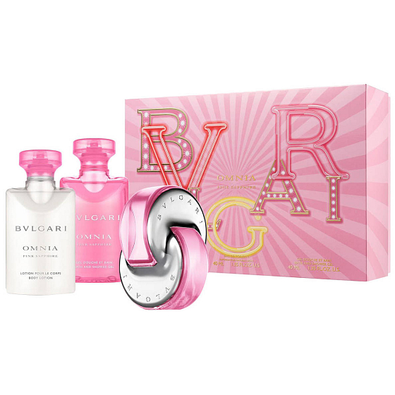 Bvlgari Omnia Pink Sapphire Eau de Toilette for Women 40 ml + Body Lotion 40 ml + Shower Gel 40 ml, Gift Set