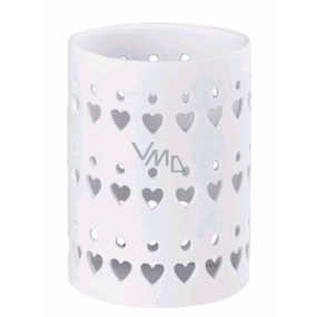 WoodWick White Heart Ceramic candlestick for petite candle 68 x 95 mm