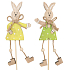Bunny with boots wooden recess 13 cm + skewers 1 piece