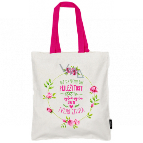 Nekupto Do not plasticize Shopping bag cotton, Give every day the opportunity 38 x 40 x 10 cm