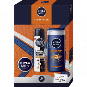 Nivea Men Sport Fresh antiperspirant deodorant spray 150 ml + shower gel 250 ml + cream 30 ml, cosmetic set for men