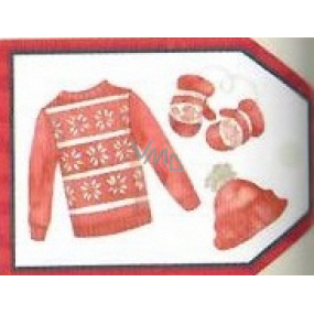Nekupto Christmas gift cards Sweater, hat and gloves 5.5 x 7.5 cm 6 pieces
