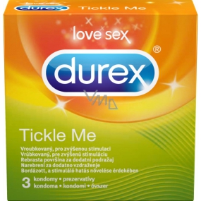 Durex Tickle Me colored condom with knurled surface nominal width: 53 mm 3 pieces