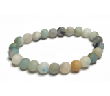Amazonite multicolour matt bracelet elastic natural stone, ball 8 mm / 16-17 cm, stone of hope