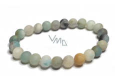 Amazonite multicolour matt bracelet elastic natural stone, ball 8 mm / 16-17 cm, stone of hope