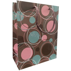 EP Line Gift paper bag 17 x 22,5 x 9 cm Brown with rings