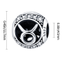 Taurus, zodiac sign, silver + cubic zirconia bracelet pendant, ball 9 mm 1 piece