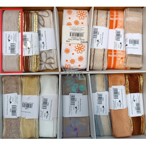 Ditipo Flora fabric ribbon beige woven threads 3 m x 25 mm