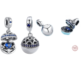 Sterling silver 925 Love Surprise - royal blue, openable love bracelet pendant