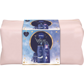 Nivea Creme Care Protect & Care antiperspirant roll-on 50 ml + Creme Care caring shower gel 250 ml + Rich Nourishing nourishing body lotion 400 ml + Labello Original lip balm 4.8 g + cosmetic bag, cosmetic set for women