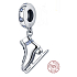 Charm Sterling silver 925 Ice skates with blue cubic zirconia, pendant on bracelet sport