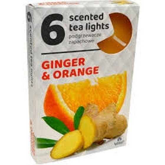 Tea Lights Ginger & Orange scented tea candles 6 pieces