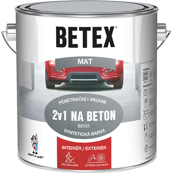 Betex S2131 2in1 base and top coat for concrete 0840 red-brown, 2 kg