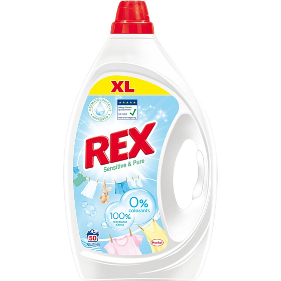 REX Laundry Gel Sensitive & Pure 50 Washes, 2.25L