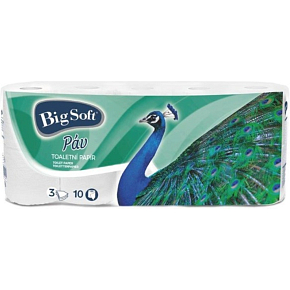 Big Soft Peacock Toilet Paper 3-ply, 10 pcs