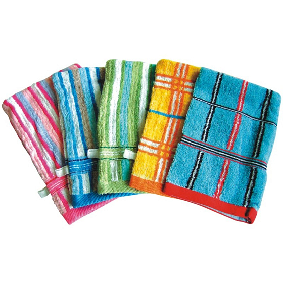 Abella Terry Glove Washcloth Various Colors with Loop 1 piece