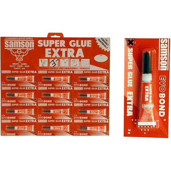 Samson Super Glue liquid instant adhesive red 12 x 3 g