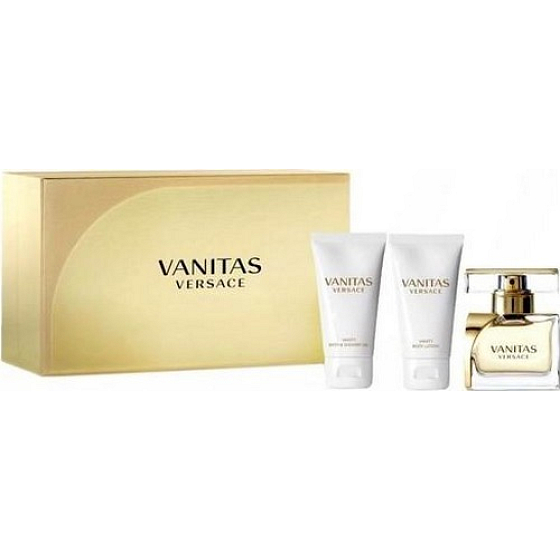 Versace Vanitas perfumed water for women 50 ml + shower gel 50 ml + body lotion 50 ml, gift set