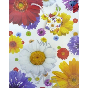 Nekupto Gift paper bag 32.5 x 26 x 13 cm Colorful flowers 1 piece 350 02