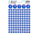 Sheet of School Mini Stickers Blue Smiley Faces