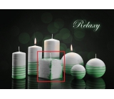 Lima Aromatic spiral Relay candles white - green cube 65 x 65 mm 1 piece