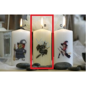 Lima Witch black candle with ivory cylinder print 50 x 100 mm 1 piece