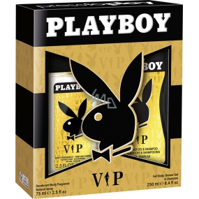 Playboy Vip for Him perfumed deodorant glass 75 ml + 250 ml shower gel, cosmetic set