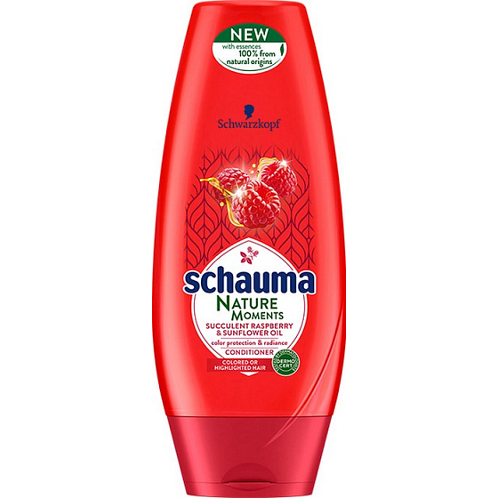 Schauma Nature Moments Juicy raspberry and sunflower oil for color protection and shine hair balm 200 ml
