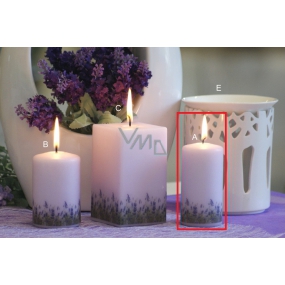 Lima Lavender scented candle light purple cylinder 50 x 100 mm 1 piece