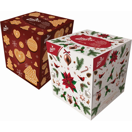 Linteo paper handkerchiefs with balm very fine layered 80 pieces Christmas
