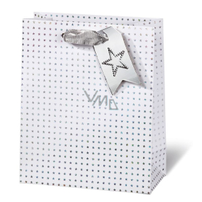 BSB Luxury gift paper bag 23 x 19 x 9 cm Christmas holographic stars VDT 412 - A5