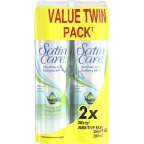 Gillette Satin Care With Aloe Vera Sensitive Skin shaving gel for women 2 x 200 ml, duopack