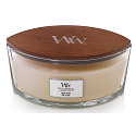 WoodWick White Honey - White honey scented candle with wooden wide wick and lid 453 g