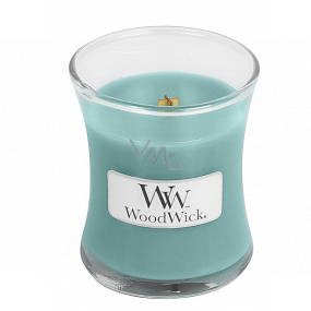 WoodWick Blue Java Banana - Hawaiian banana scented candle with wooden wick and lid glass small 85 g