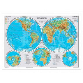 Ditipo Map of the Earth's Hemisphere and Natural Attractions of the Earth A3