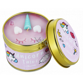 Bomb Cosmetics Unicorn Tales A fragrant natural, handmade candle in a tin can burns for up to 35 hours