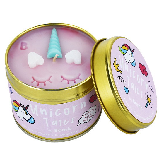 Bomb Cosmetics Unicorn Tales - Scented Natural, Handcrafted Candle in a Tin Burns up to 35 Hours