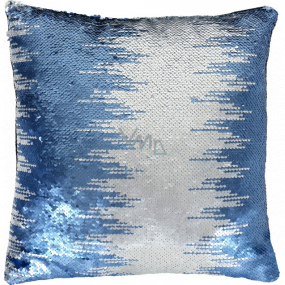 Albi Pillow with sequins Blue 37 x 37 x 10 cm